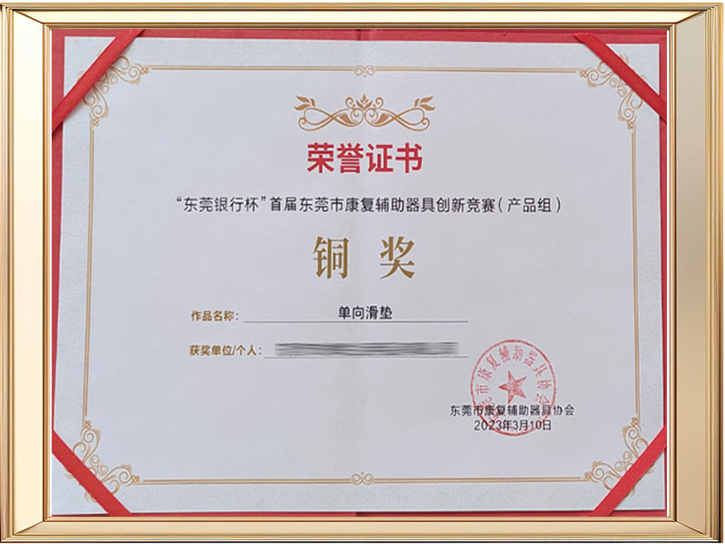 Premio de bronce para la corredera de un solo sentido